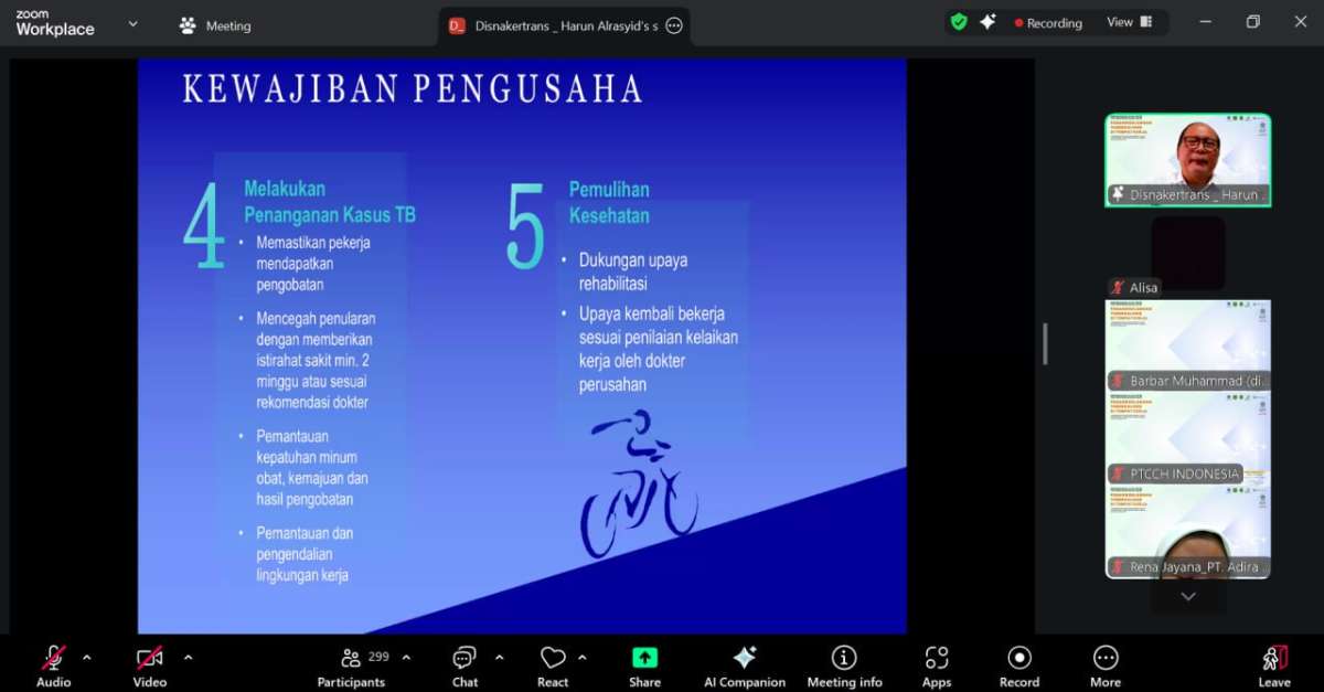 Webinar Pencegahan & Penanggulangan Tuberculosis di Tempat Kerja